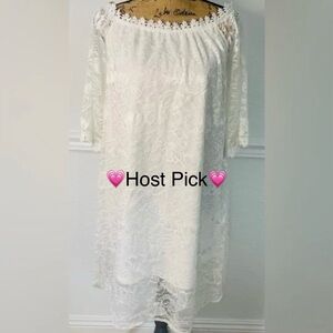 Miholl Off the Shoulder Lace Shift Loose Fit Mini Dress size XXL 💗Host Pick💗